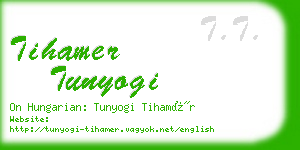 tihamer tunyogi business card